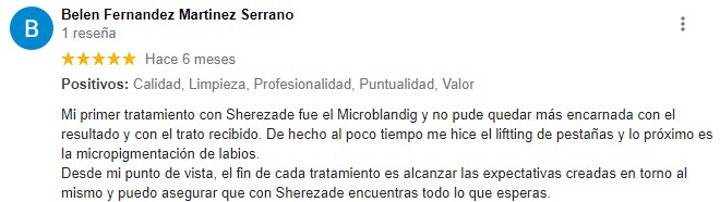 Opinion microblading Belen Fernandez Martinez Serrano